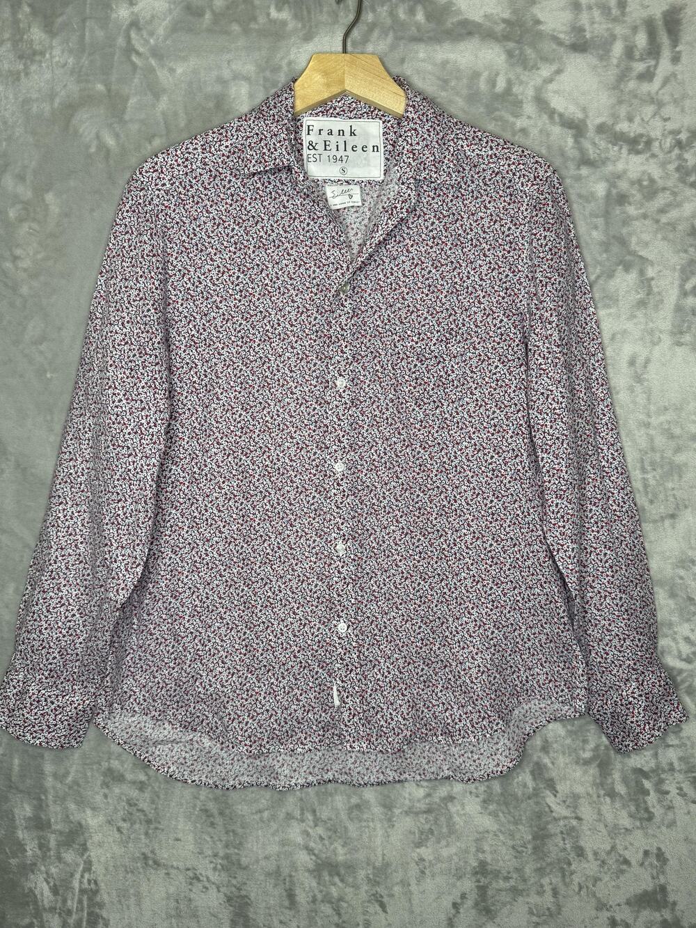 Frank & Eileen Shirt Womens Small Eileen 100% Italian Linen Button Up Floral